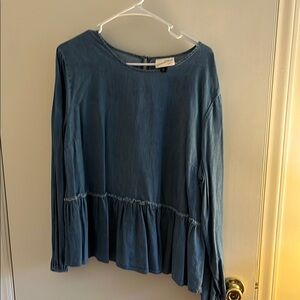 Universal Thread Denim Blue Peplum Blouse